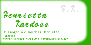 henrietta kardoss business card